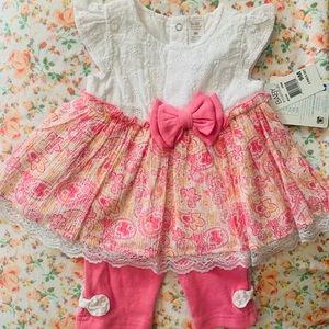 Baby Essentials Pink Floral Capri Set